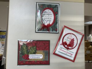 Sample cards for Stampin' Up Holiday Card-Making Workshop.