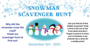 Snowman Scavenger Hunt Poster.