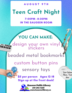 Teen Craft Night Poster