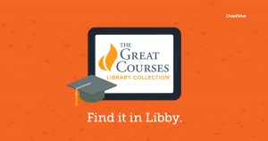 the great courses library collection web button. Link opens to libby app. 