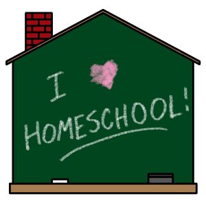 Chalkboard with I love homeschool written on it. On homeschool program page.