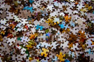 Pile of puzzle pieces